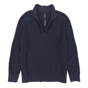 NEW Lululemon Textured Knit Half-Zip Sweater Heathered Navy Athleisure Lounge XL